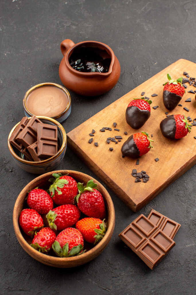 STRAWBERRIES DIPPED IN CHOCOLATE