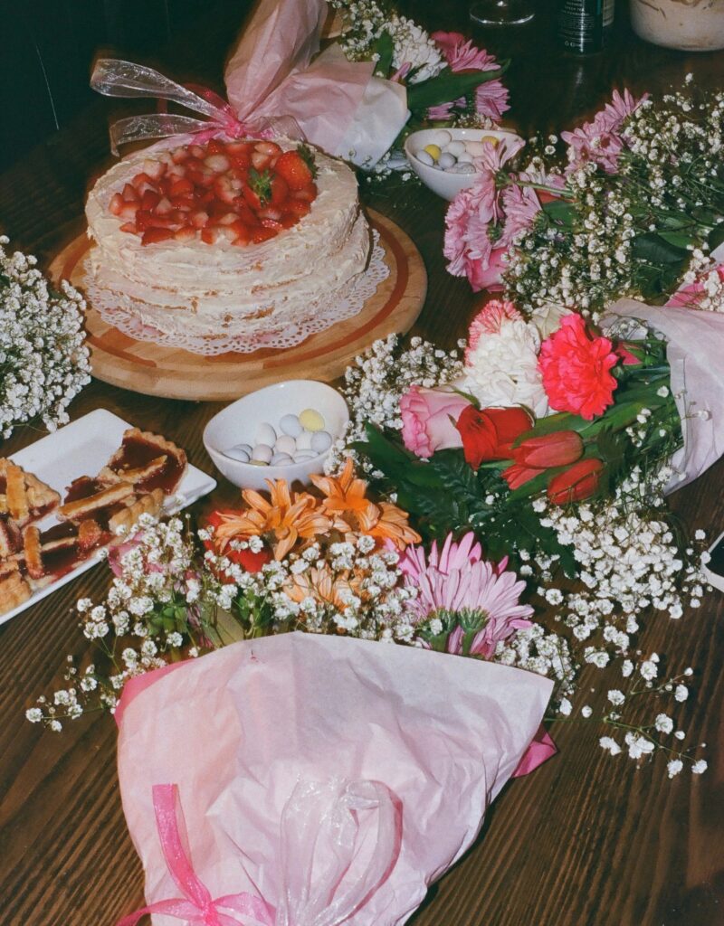 Charming birthday surprise with cake